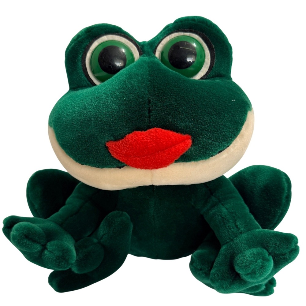 Russ Smooches Frog Plush Big‎ Eyes Red Lips Green 9 inch Polyester Fiber 25566P